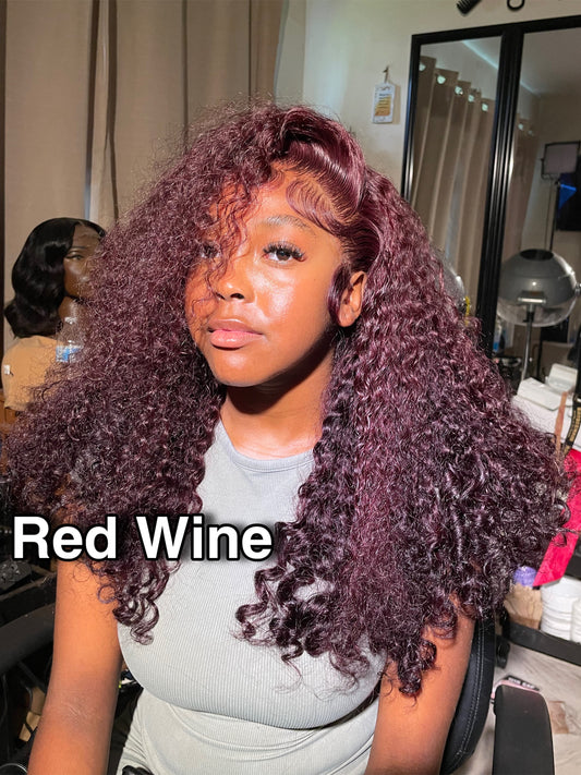 Cherry Bomb and Red Wine 13x4 Seamless Transparent Lace Frontal